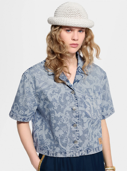LV高仿女装 | 路易威登 A货服装  2026春夏LV新款 LV BLOOM 牛仔衬衫