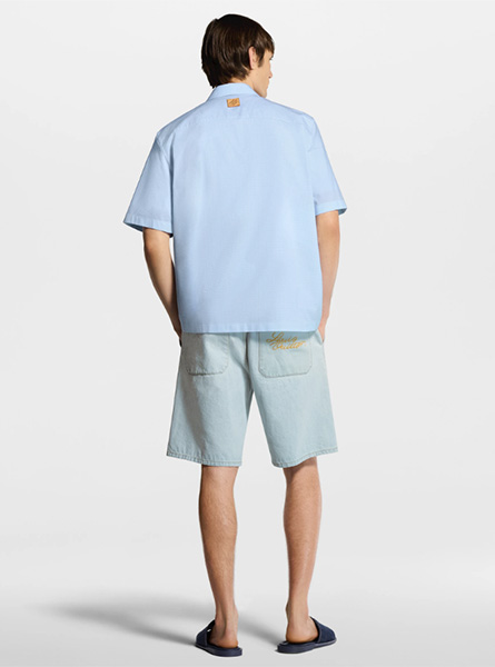 LV高仿男装 | 路易威登 A货服装  2026春夏LV新款 刺绣标识短袖衬衫