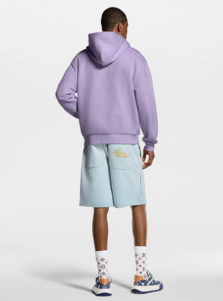 LV高仿男装 | 路易威登 A货服装  2026春夏LV新款 标识刺绣牛仔工装短裤