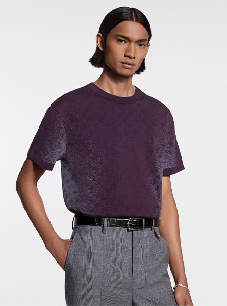 LV高仿男装 | 路易威登 A货服装  2026春夏LV新款 MONOGRAM 提花短袖圆领衫