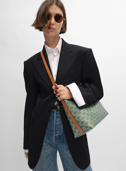 高仿CELINE包包 | A货思琳包包 2026春夏CELINE新款 天蓝色SOFT SHOPPER标志印花手袋