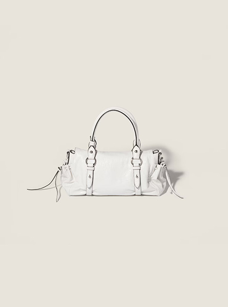 高仿MIUMIU包包 | A货缪缪包包 2026春夏MIUMIU新款 白色Nappa皮革手袋 手提包