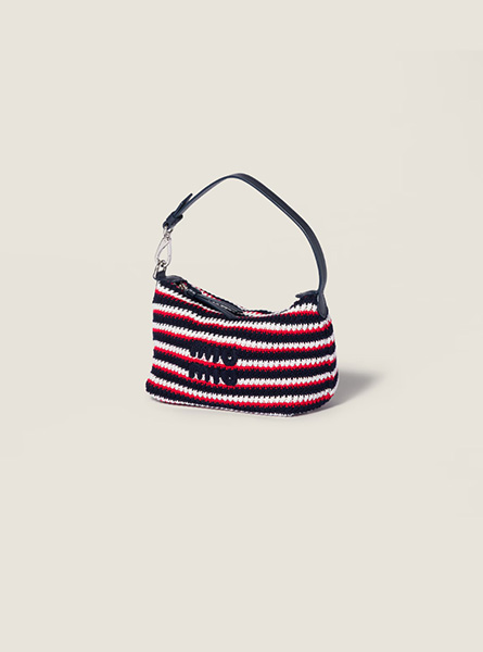 高仿MIUMIU包包 | A货缪缪包包 2026春夏MIUMIU新款 蓝色 Spirit钩针编织小袋 饭盒包