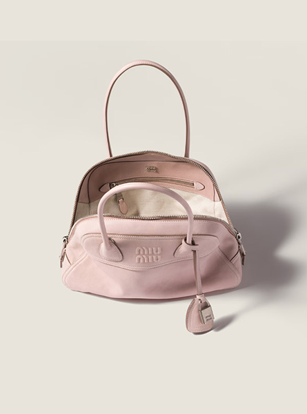 高仿MIUMIU包包 | A货缪缪包包 2026春夏MIUMIU新款 蛋白石色Vivant Nappa皮革手袋 手提包