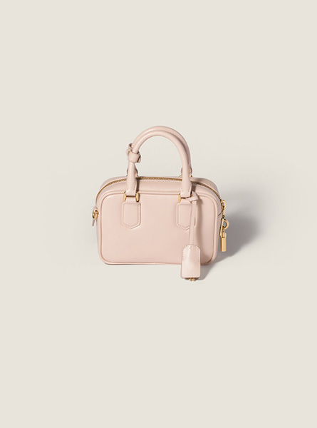 高仿MIUMIU包包 | A货缪缪包包 2026春夏MIUMIU新款 裸粉色Arcadie皮革手袋 保龄球包