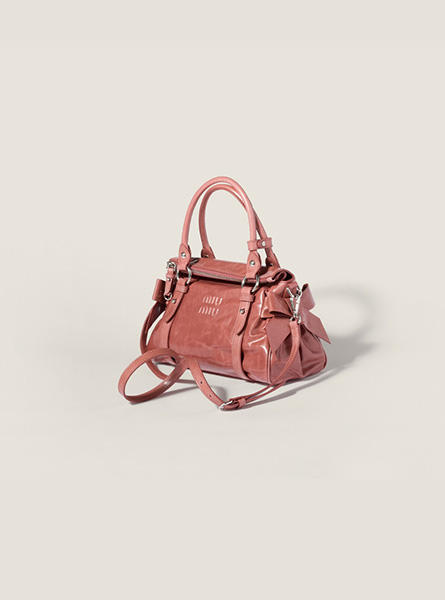高仿MIUMIU包包 | A货缪缪包包 2026春夏MIUMIU新款 仿古色亮面皮革手提包