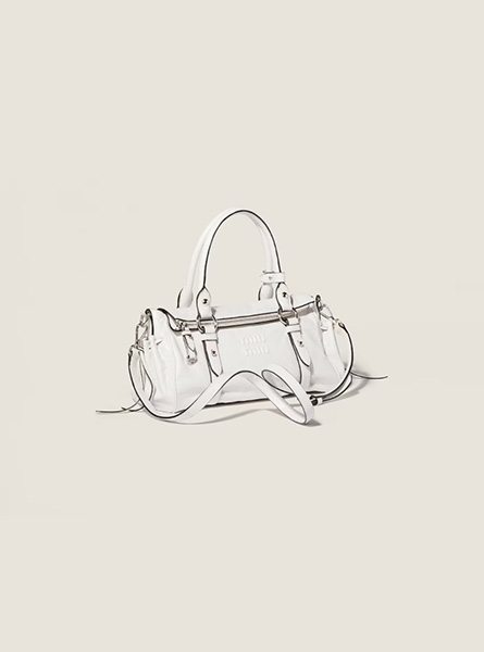 高仿MIUMIU包包 | A货缪缪包包 2026春夏MIUMIU新款 白色Nappa皮革手袋 手提包