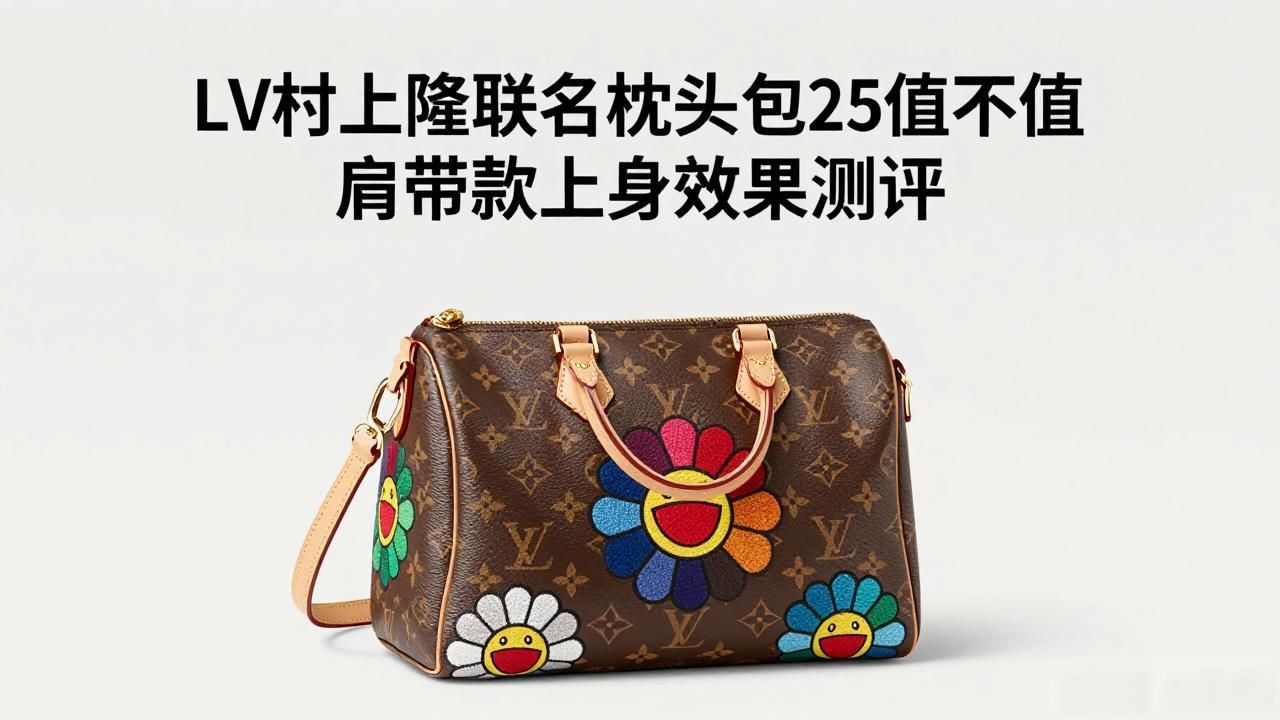 LV× 村上隆 Speedy Bandoulière 25｜LV 村上隆联名肩带枕头包 25_村上隆抱枕鉴定_lv腰带m9807