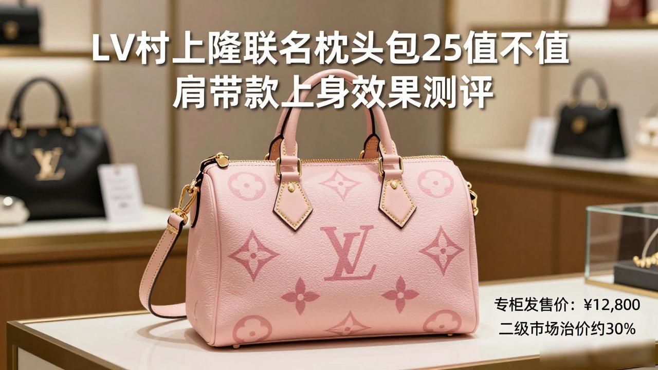 村上隆抱枕鉴定_lv腰带m9807_LV× 村上隆 Speedy Bandoulière 25｜LV 村上隆联名肩带枕头包 25