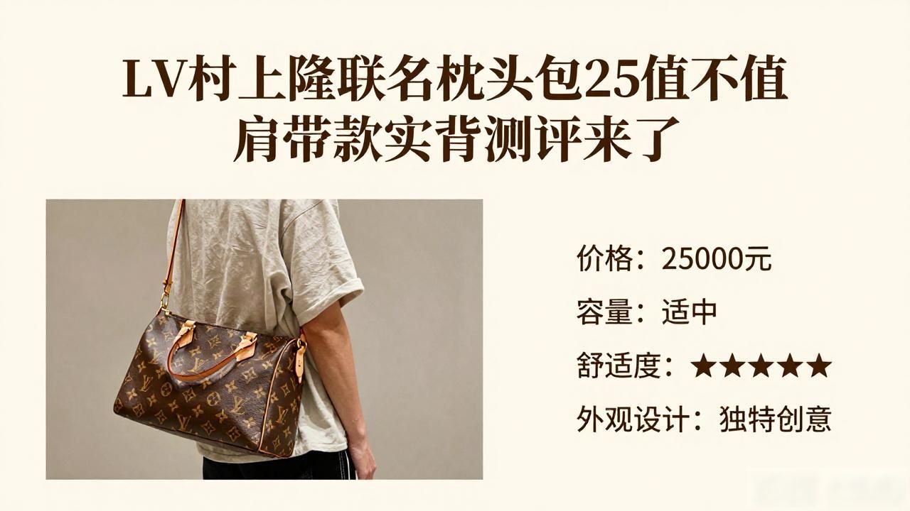 LV村上隆联名枕头包25值不值 肩带款实背测评来了 lv2026 第2张-买A货 村上隆抱枕鉴定_lv腰带m9807_LV× 村上隆 Speedy Bandoulière 25|LV 村上隆联名肩带枕头包 25