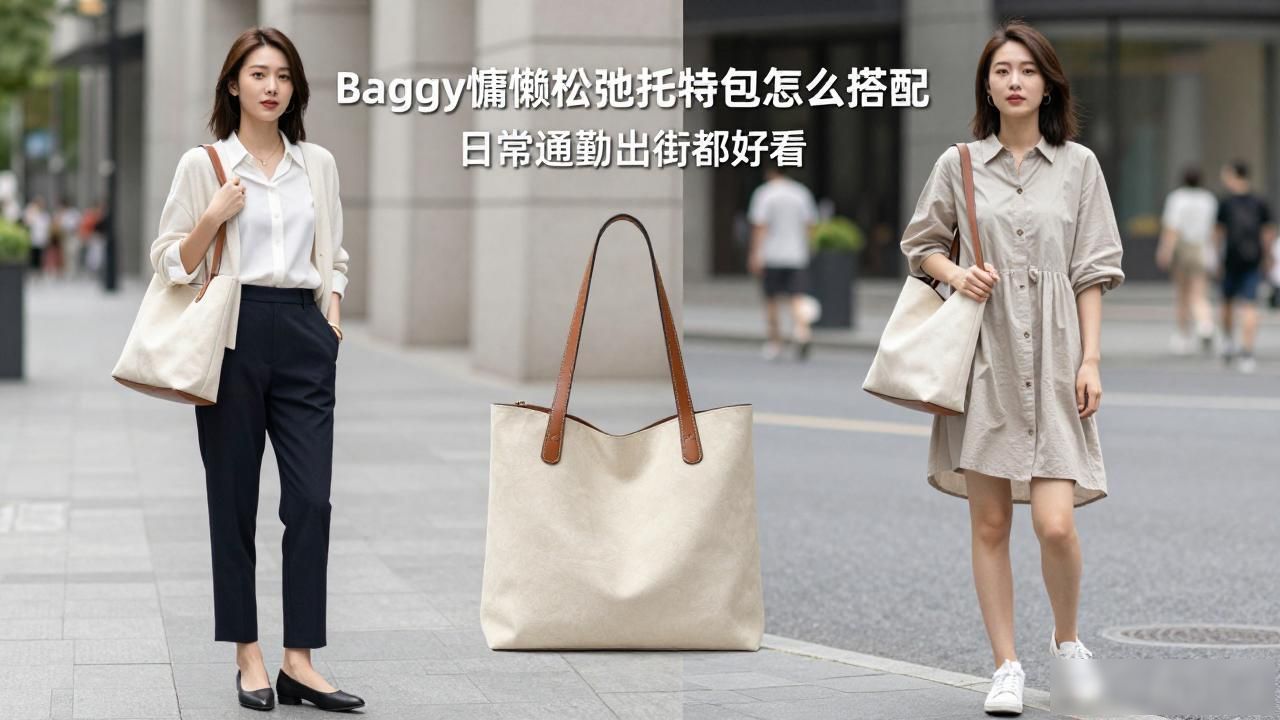 Baggy慵懒松弛托特包怎么搭配 日常通勤出街都好看 lv2026 第2张-买A货 Baggy|慵懒松弛托特包_Baggy|慵懒松弛托特包_Baggy|慵懒松弛托特包