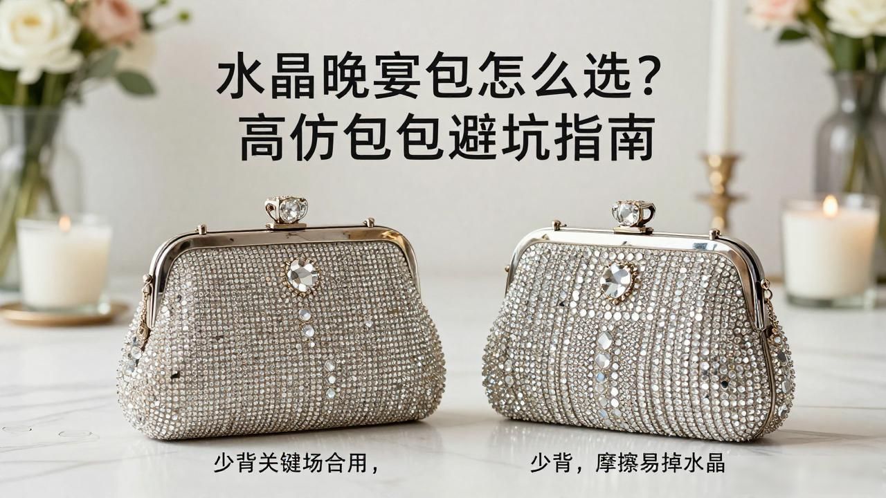 水晶晚宴包怎么选?高仿包包避坑指南 gucci2026 第3张-买A货 水晶包女_水晶包新手包法_Crystal Medium Evening Top Handle Bag|水晶晚宴中号手提包