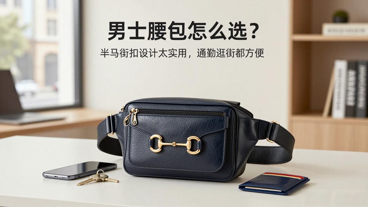 男士腰包怎么选?半马衔扣设计太实用,通勤逛街都方便 gucci2026 第2张-买A货 男士腰包系腰上_男士腰带扣头风水讲究_Half Horsebit Mens Waist Bag|男士半马衔扣腰包