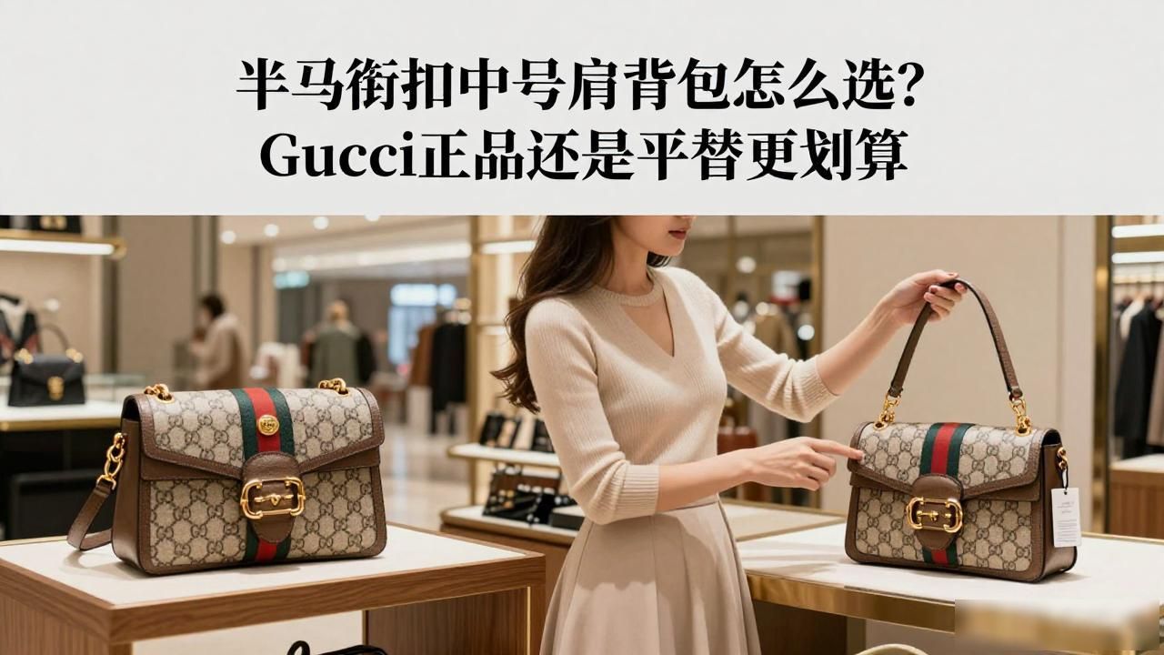 半马衔扣中号肩背包怎么选?Gucci正品还是平替更划算 gucci2026 第1张-买A货 马衔扣马鞍包_马衔扣女包_Half Horsebit Medium Shoulder Bag|半马衔扣中号肩背包