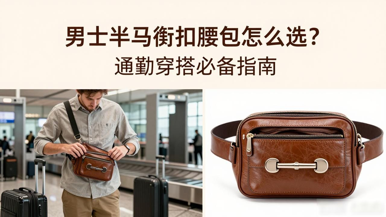 男士半马衔扣腰包怎么选?通勤穿搭必备指南 gucci2026 第3张-买A货 男士腰带扣头风水讲究_腰带扣男_Half Horsebit Mens Waist Bag|男士半马衔扣腰包