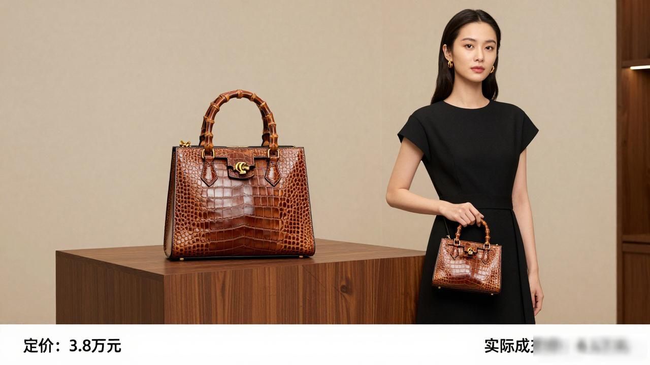 鳄鱼纹包包图片_鳄鱼纹包包属于什么档次_Gucci Bamboo 1947 Crocodile Medium Bag｜1947 竹节鳄鱼纹中号包