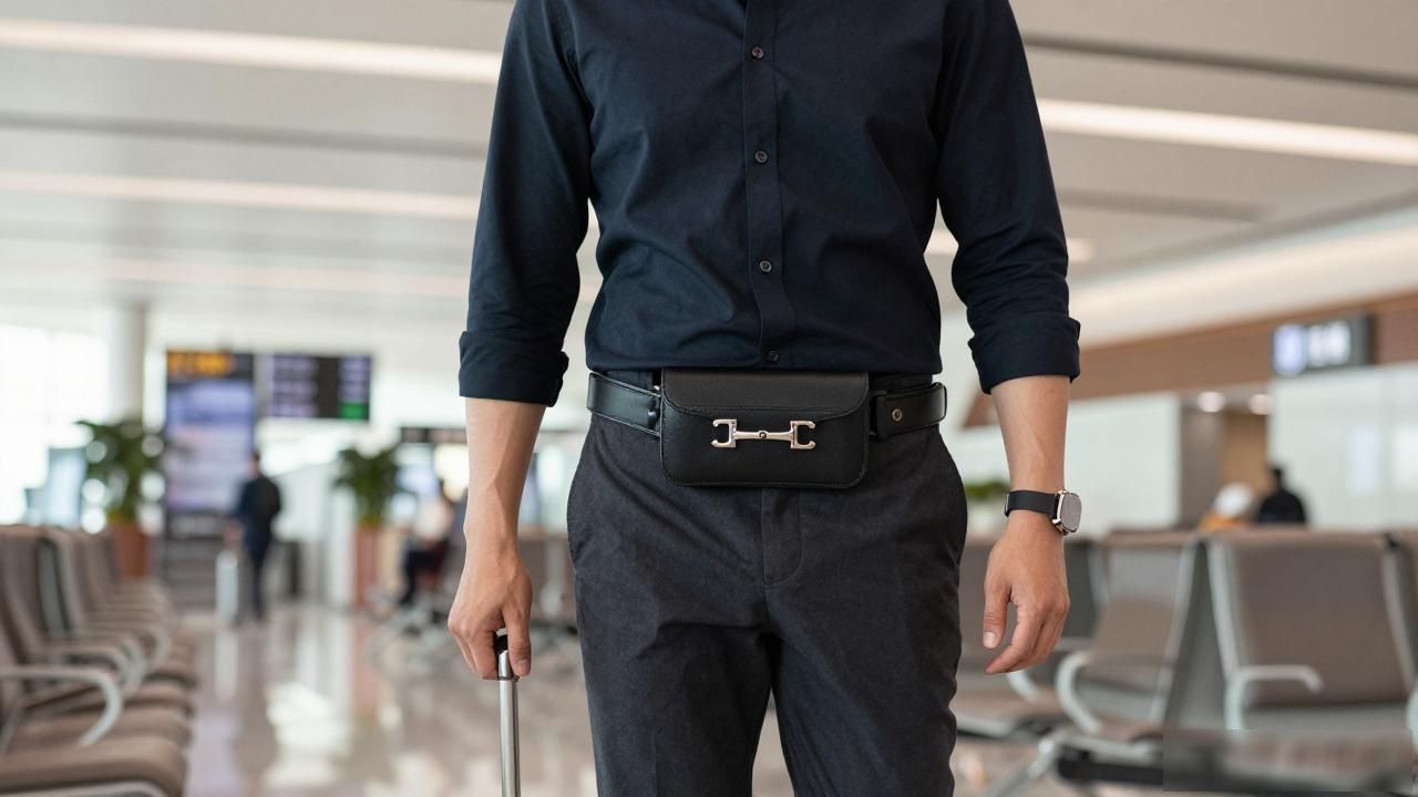 男士腰带扣头怎么系_男仕时尚腰带扣_Half Horsebit Mens Waist Bag｜男士半马衔扣腰包
