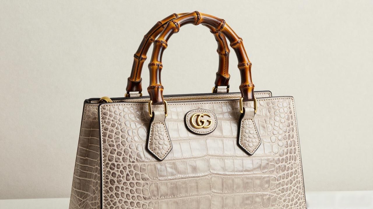 Gucci Bamboo 1947 Crocodile Medium Bag｜1947 竹节鳄鱼纹中号包_鳄鱼皮竹节纹大的好还是小的好_鳄鱼纹包包属于什么档次