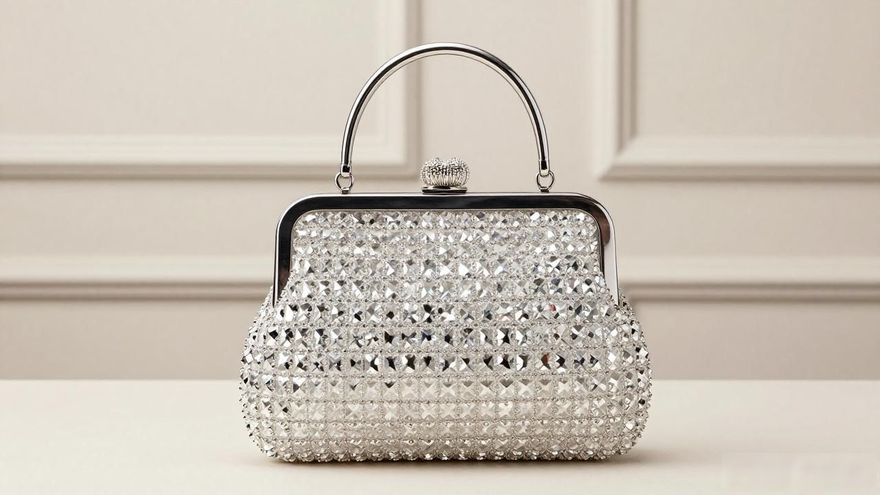 水晶包女_水晶包是什么意思_Crystal Medium Evening Top Handle Bag｜水晶晚宴中号手提包