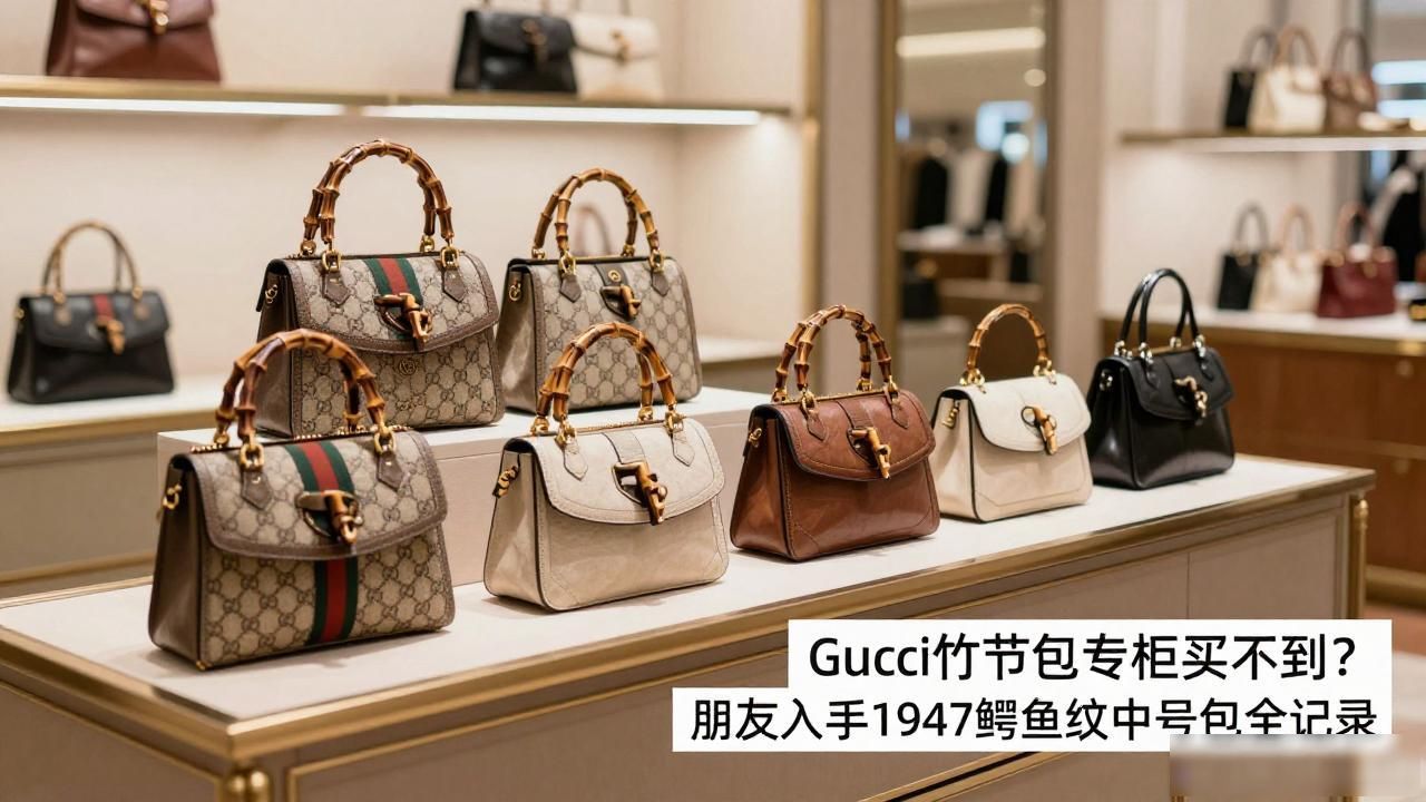 Gucci Bamboo 1947 Crocodile Medium Bag｜1947 竹节鳄鱼纹中号包_鳄鱼纹的包为什么贵_鳄鱼皮竹节纹大的好还是小的好