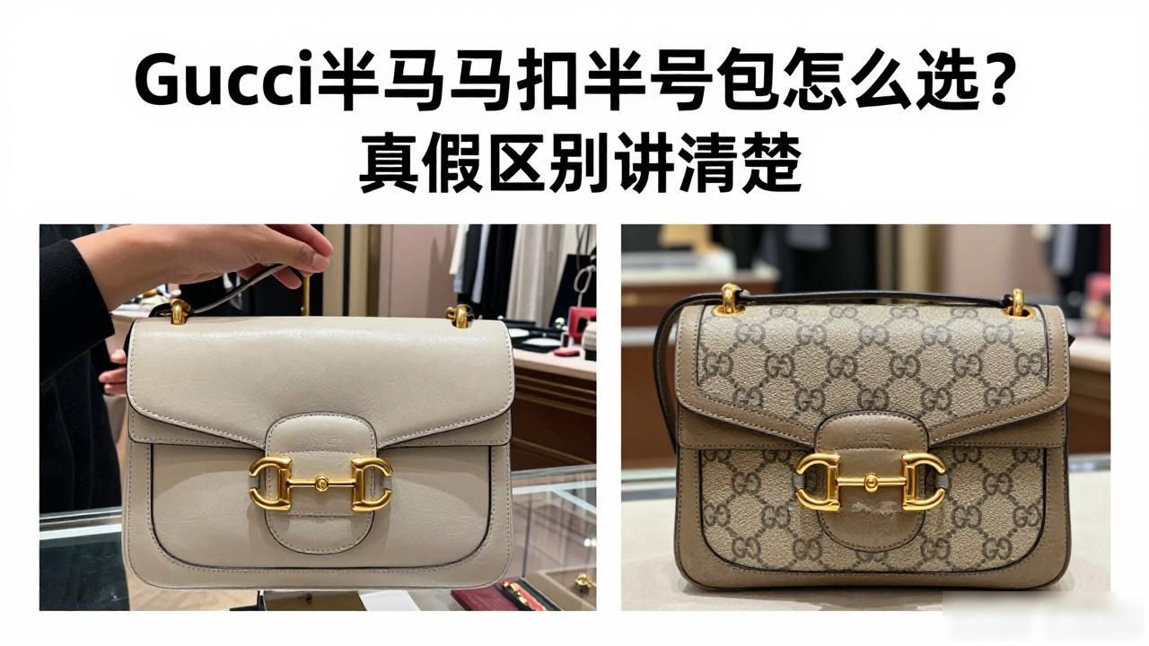 Gucci半马衔扣中号包怎么选?真假区别讲清楚 Gucci2026 第2张-买A货 背包扣怎么系_Half Horsebit Medium Shoulder Bag|半马衔扣中号肩背包_马鞍扣斜挎包