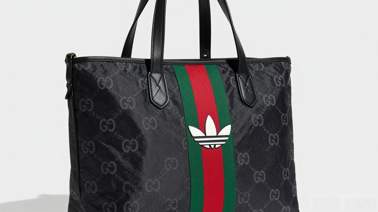 Gucci × Adidas Giglio Tote｜古驰 × 阿迪达斯联名鸢尾托特包_阿迪达斯gucci联名鞋真假_adidasgucci联名