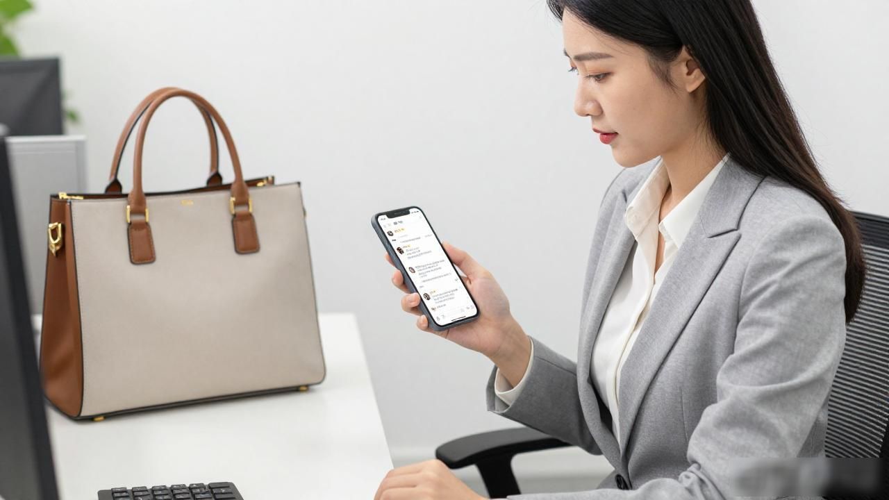 手提斜挎两用包_拼色条纹手提包_Two-Tone Handheld Bag｜拼色手提通勤包