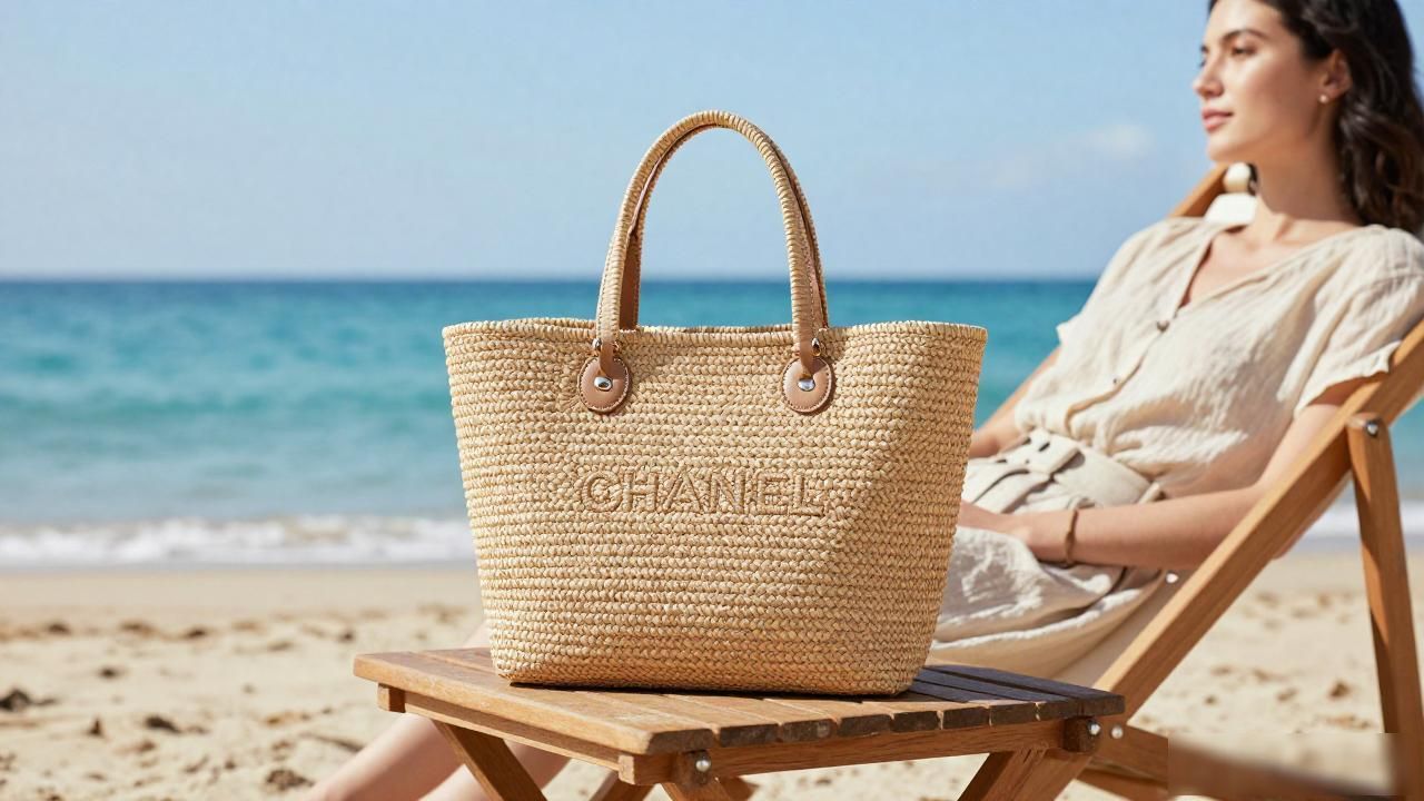Coco Beach Raffia Tote｜可可海滩拉菲草托特包_拉菲草沙滩托特包钩法_托特包拉菲草花样视频