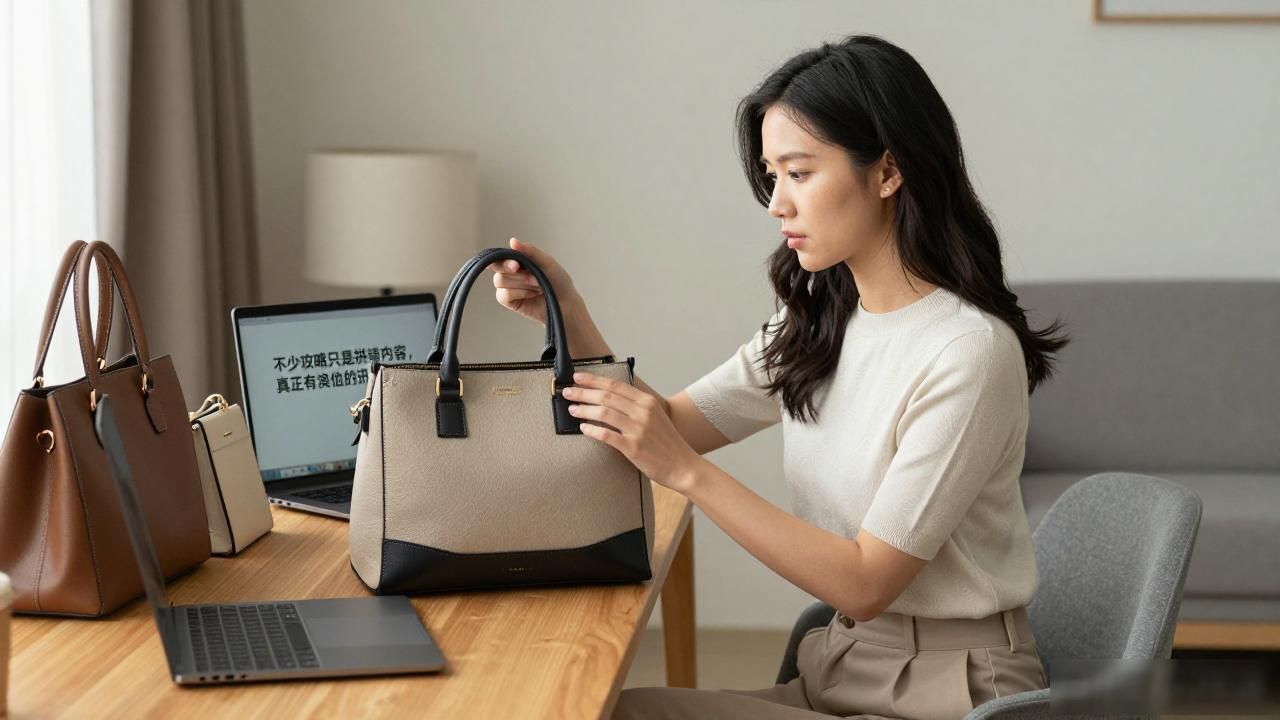 Two-Tone Handheld Bag｜拼色手提通勤包_lv邮差包拼色真假_coach粉色拼色贝壳包