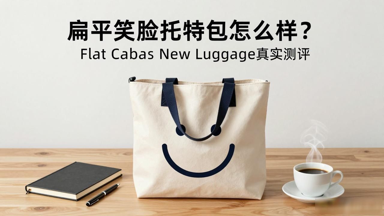 Flat Cabas New Luggage｜扁平笑脸托特包_lacoste托特包真假对比_笑脸包luggage红米黑