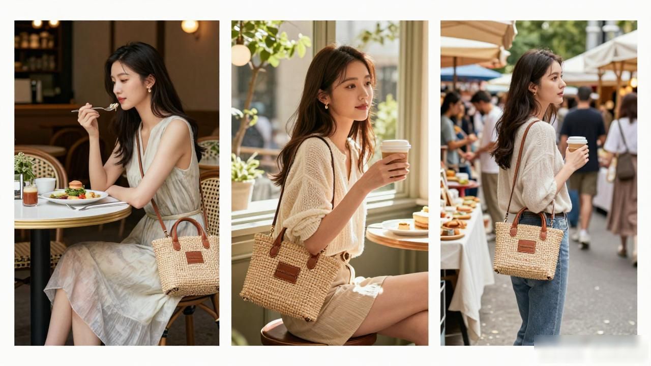 夏天背什么包最出片?Triomphe串珠草编凯旋包实测 Celine2026 第1张-买A货 凯旋珠宝是正规还是仿_Triomphe Beaded Raffia Bag|串珠草编凯旋包_广州草编包批发